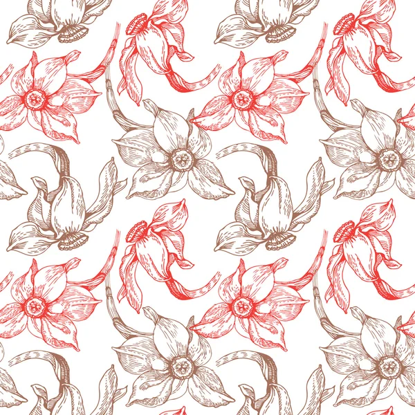 Motif floral sans couture avec narcisse — Image vectorielle