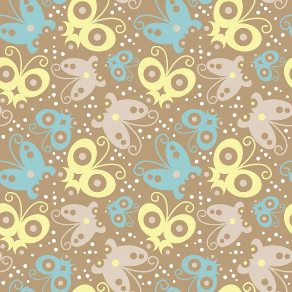 Seamless pattern with butterfly — Stock Vector