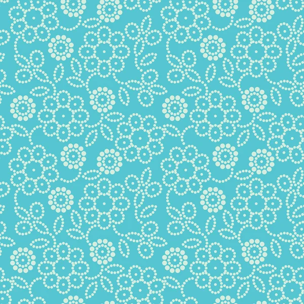 ブルーの花柄のシームレスなパターン — ストックベクタ