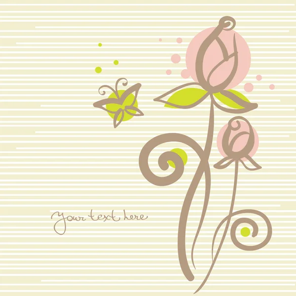 蝴蝶的植物背景 — 图库矢量图片