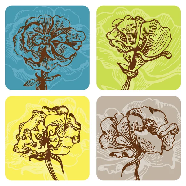 Ensemble de bannières florales — Image vectorielle