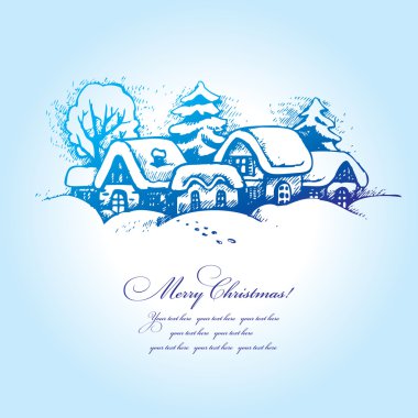 Christmas landscape clipart