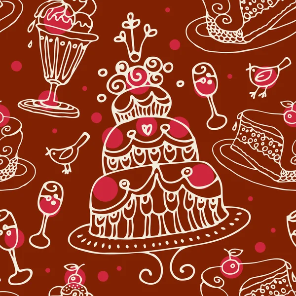 お菓子のシームレスなパターン — ストックベクタ