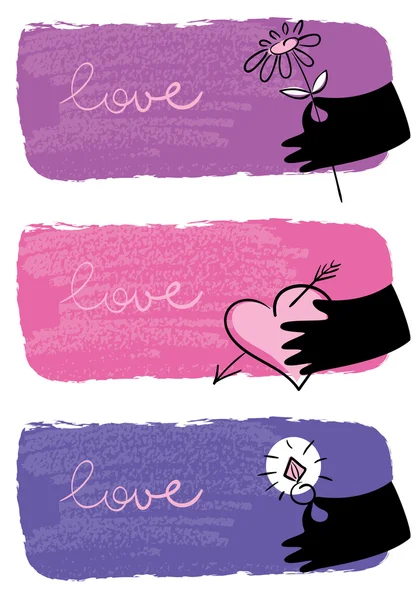 Bannières de Saint Valentin — Image vectorielle
