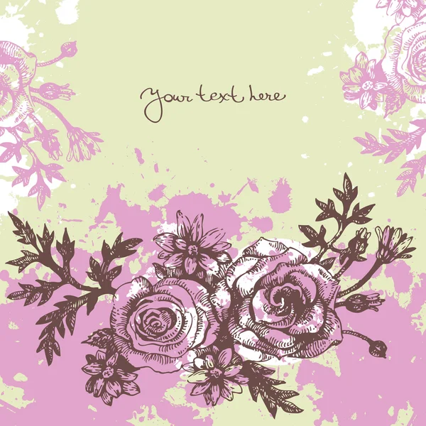 玫瑰的花卉背景 — 图库矢量图片