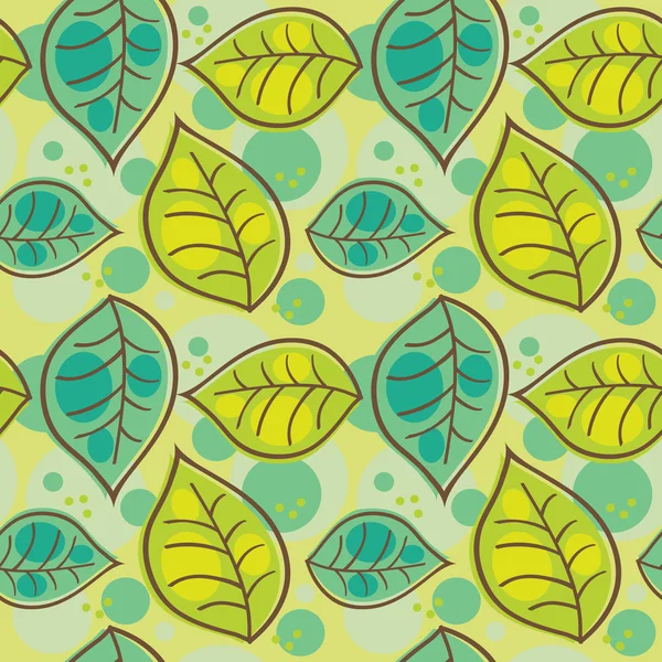 Modèle sans couture avec feuilles d'été — Image vectorielle