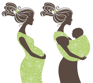 Beautiful women silhouettes clipart