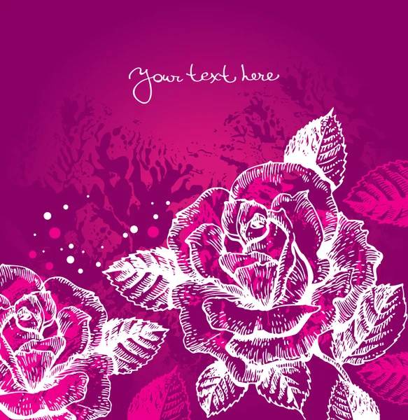 Fondo floral con rosas — Vector de stock