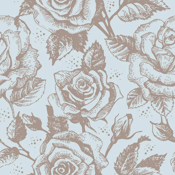 Motif floral sans couture avec des roses — Image vectorielle