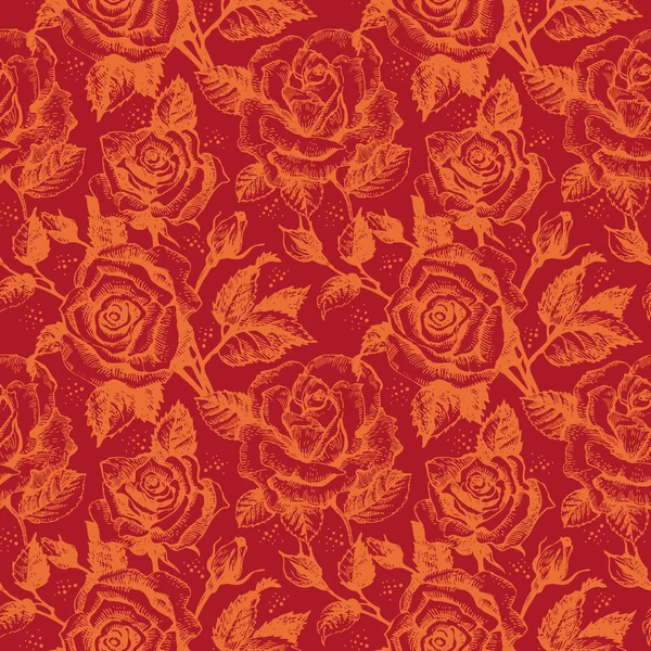 Hladký květinový vzor s růžemi — Stockový vektor