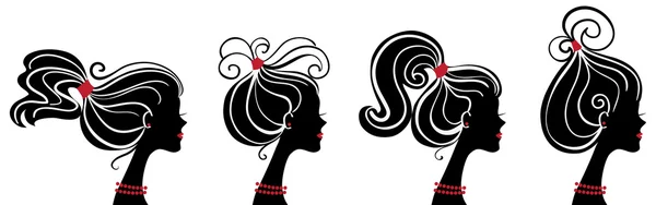 Belles silhouettes femmes — Image vectorielle