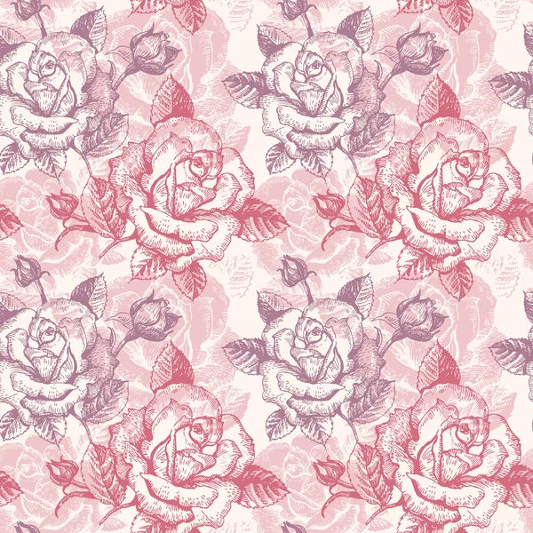 Hladký květinový vzor s růžemi — Stockový vektor