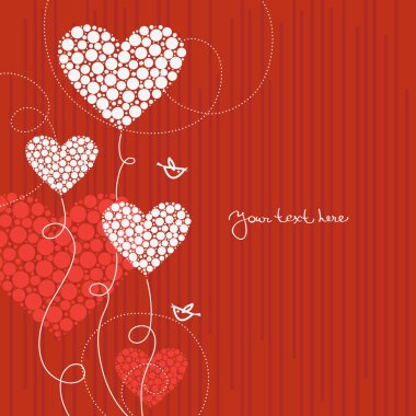 Love background with abstract hearts clipart