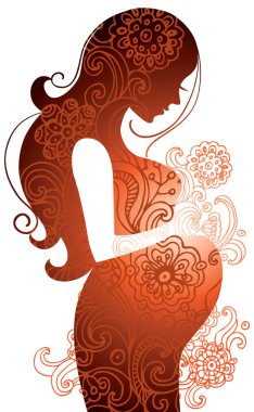 Silhouette of pregnant woman clipart