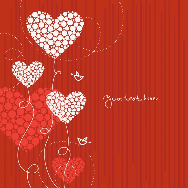 Love background with abstract hearts — Stock Vector