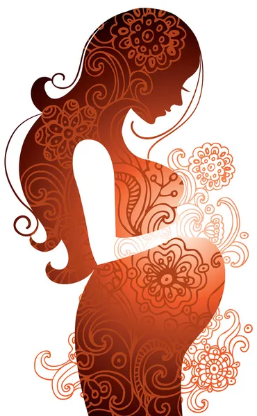 Silhouette of pregnant woman Stock Illustration