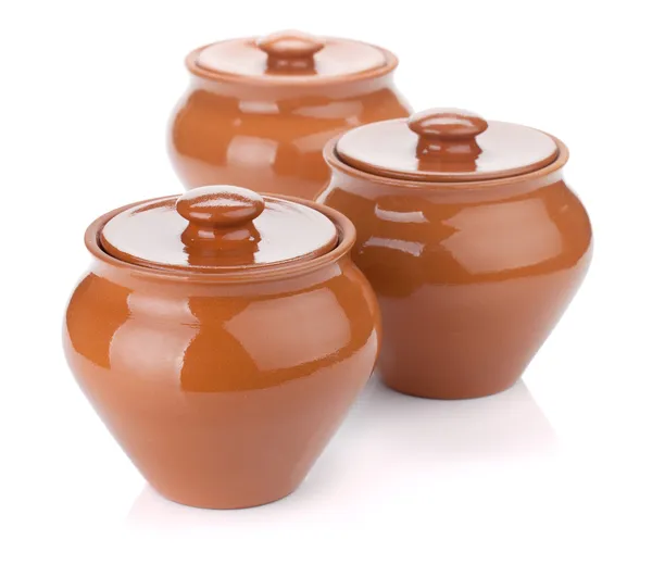 Tre vasi di argilla — Foto Stock