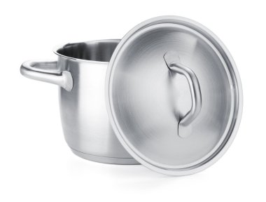 Opened stainless steel pot clipart