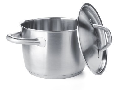 Stainless steel pot with cover clipart