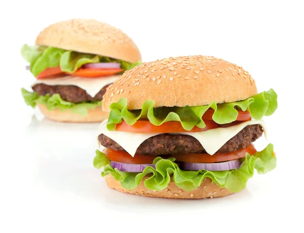 Két friss hamburgerek두 개의 신선한 햄버거 — 스톡 사진