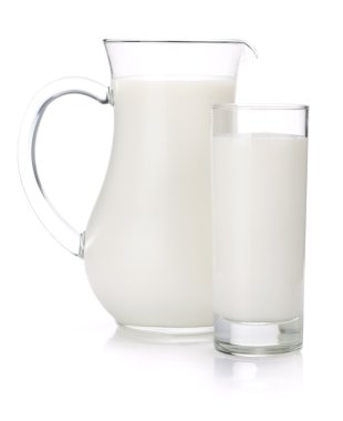 Milk jug and glass clipart