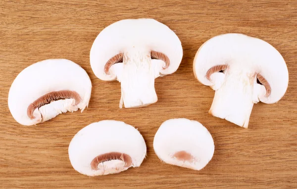 Sliced champignon mushrooms — Stock Photo, Image