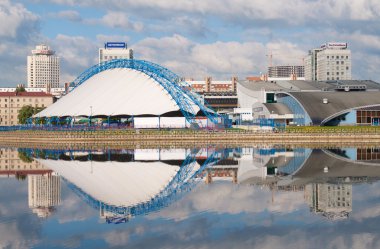nemiga bölgesi ve svisloch Nehri Minsk, Beyaz Rusya