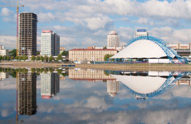 nemiga bölgesi ve svisloch Nehri Minsk, Beyaz Rusya