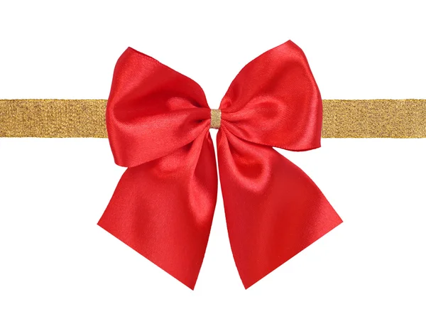 Rode geschenk satin ribbon bow — Stockfoto