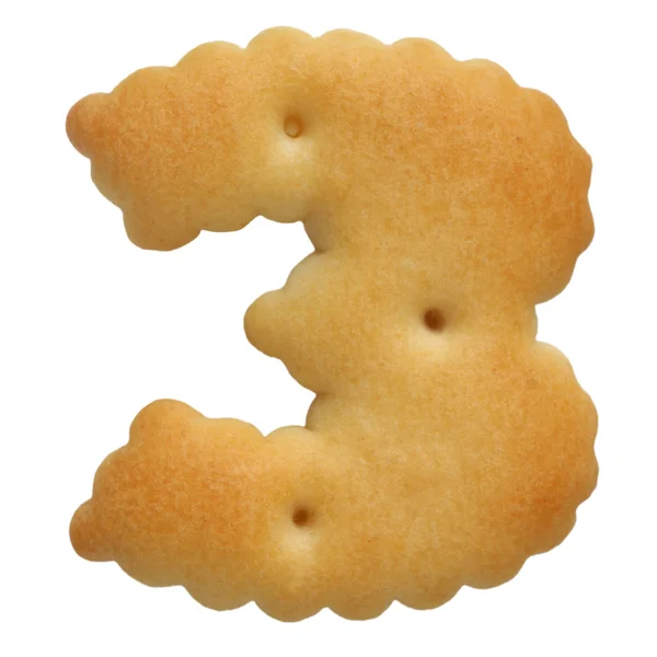 Cracker em forma numeral no fundo branco — Fotografia de Stock