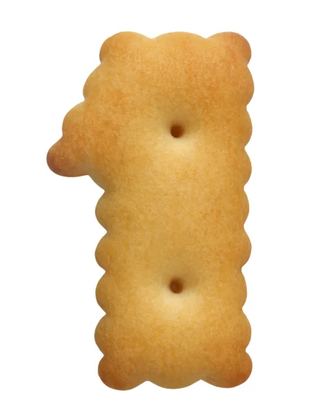 Cracker ve tvaru číslice na bílém pozadí Stock Obrázky