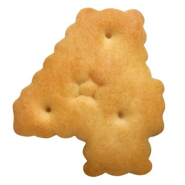 Cracker ve tvaru číslice na bílém pozadí Royalty Free Stock Fotografie