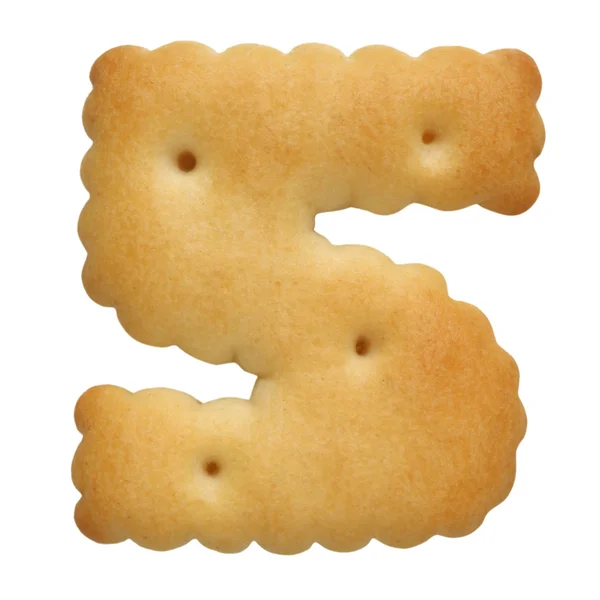 Cracker en forma numeral sobre fondo blanco Imagen de stock