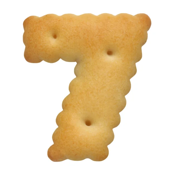 Cracker en forma numeral sobre fondo blanco Imagen de archivo