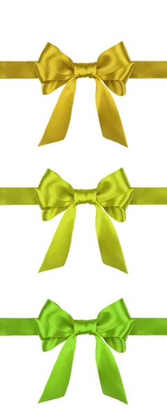 Set of satin ribbon bows on white background — Stock Photo, Image