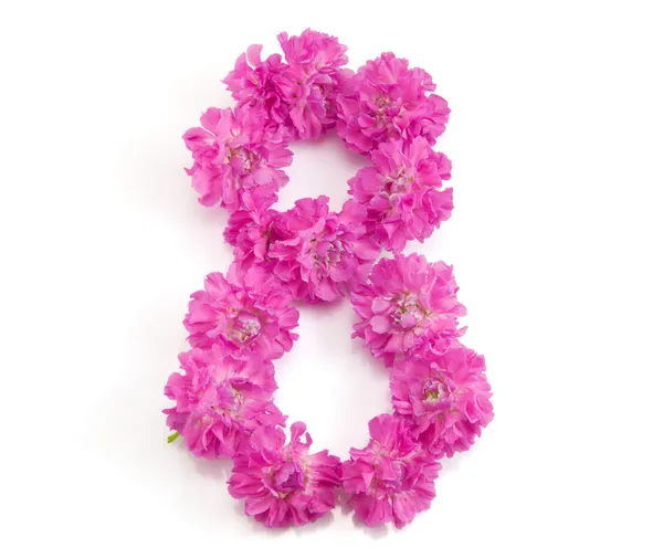Numer osiem z kwiatów — Zdjęcie stockowe
