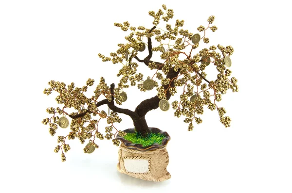 stock image Handmade article: money tree from glass beads and wire.