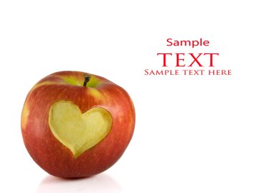 Red apple heart clipart