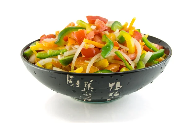 Vegetable salad of paprika, tomato and onion — Stock Photo, Image