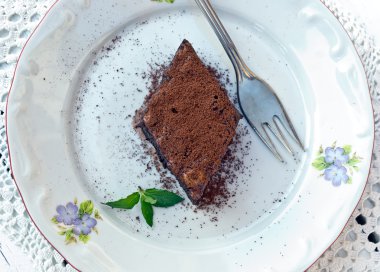 Slice of chocolate cake clipart