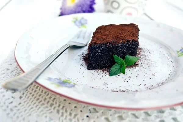 Krajíc čokoládového dortu — Stock fotografie