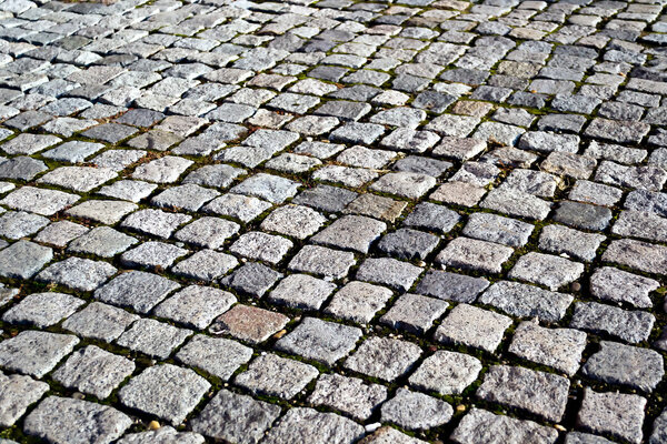 Old pavement of hand-hewn stones