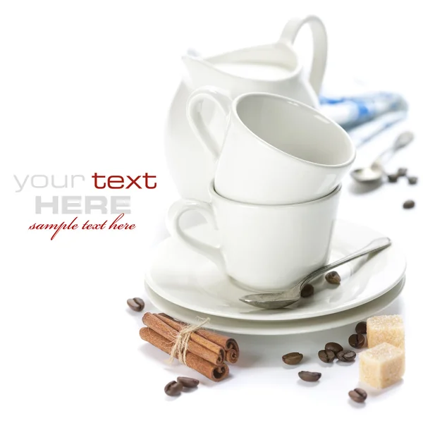 Witte koffie set — Stockfoto