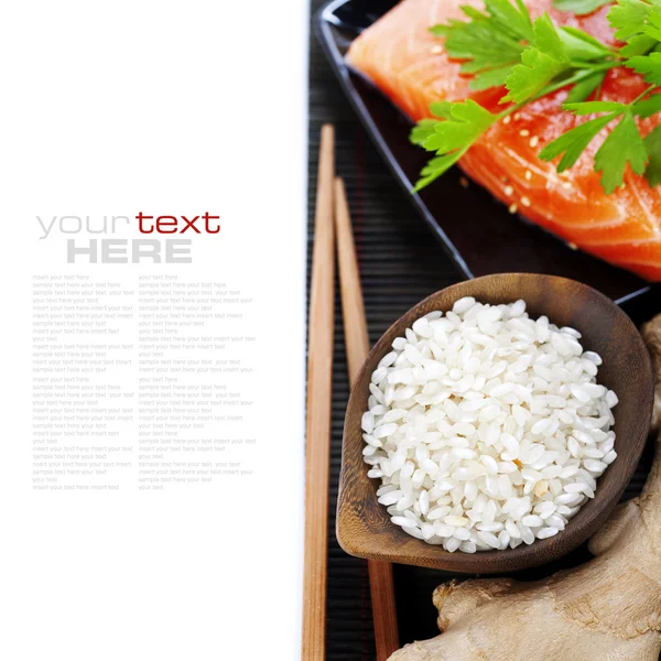 Pirinç ve balık — Stok fotoğraf