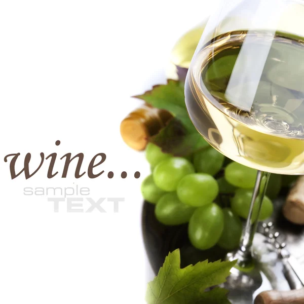 Copo de vinho e uva — Fotografia de Stock