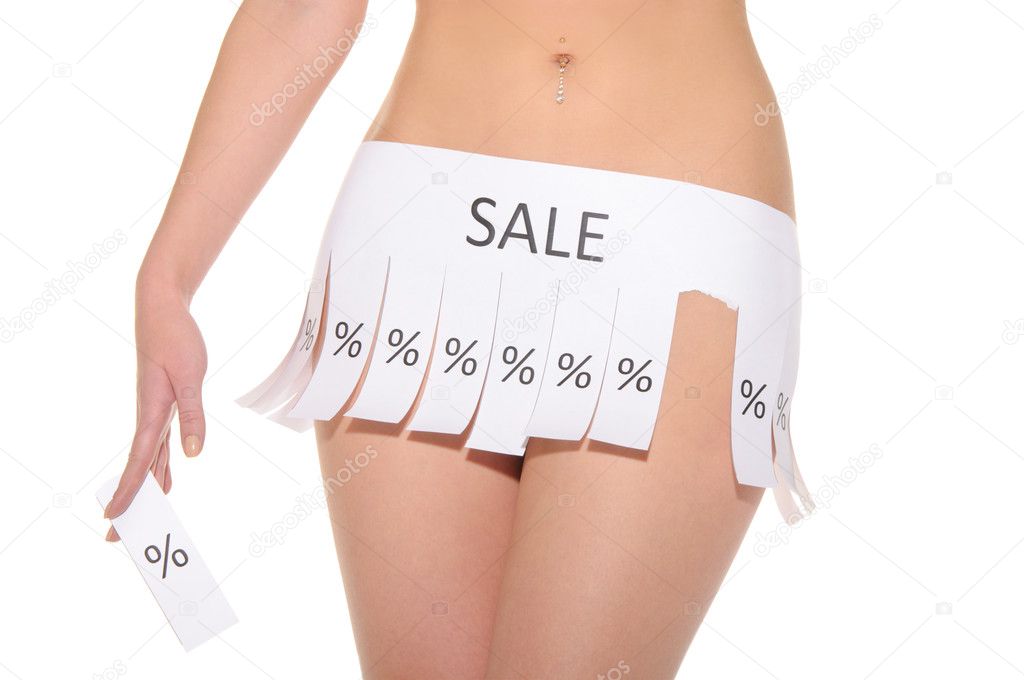 Declaration instead of skirt with words sale