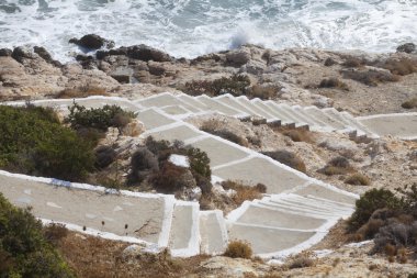 Staircase leading to a rocky beach clipart