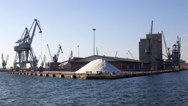 Large cranes in the commercial port of Thessaloniki clipart