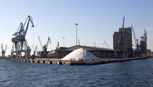 stock image Large cranes in the commercial port of Thessaloniki