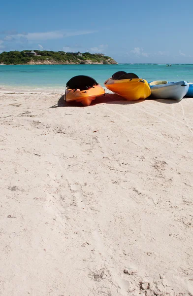 stock image Kayaks on beach